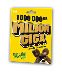 Milion gigabajtów w plush na kartę