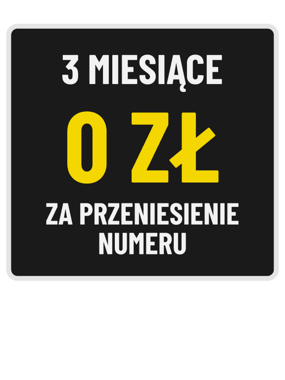 Grafika promocyjna: 3 miesiące za 0 zł – brak opłat za usługę przez pierwsze trzy miesiące korzystania.