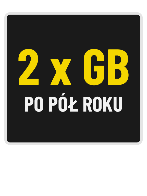 Grafika promocyjna: coraz więcej GB za staż – pakiet internetu rośnie wraz długością korzystania z usługi.